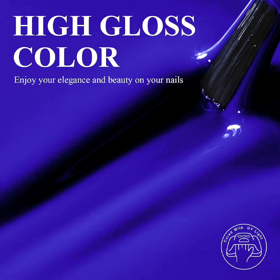 QAZIXU Nagellack-Gel, Klein Blue, Glänzend, 10 ml - Bild 5