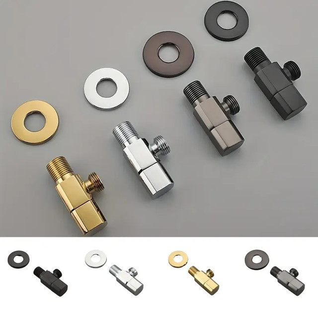 YANKE Mini-T-Ventil aus Messing in Gold und Silber mit universellen Gewinden für Badezimmer und Toilette - Bild 1