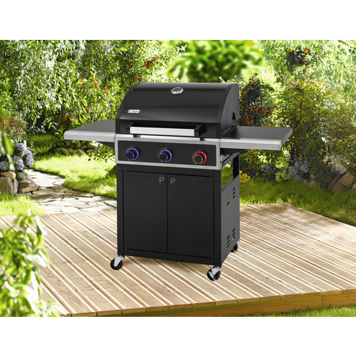 Tepro Gasgrill Keansburg 3 in Schwarz mit Guss-Grillrosten, Thermometer und Warmhalterost - Bild 2