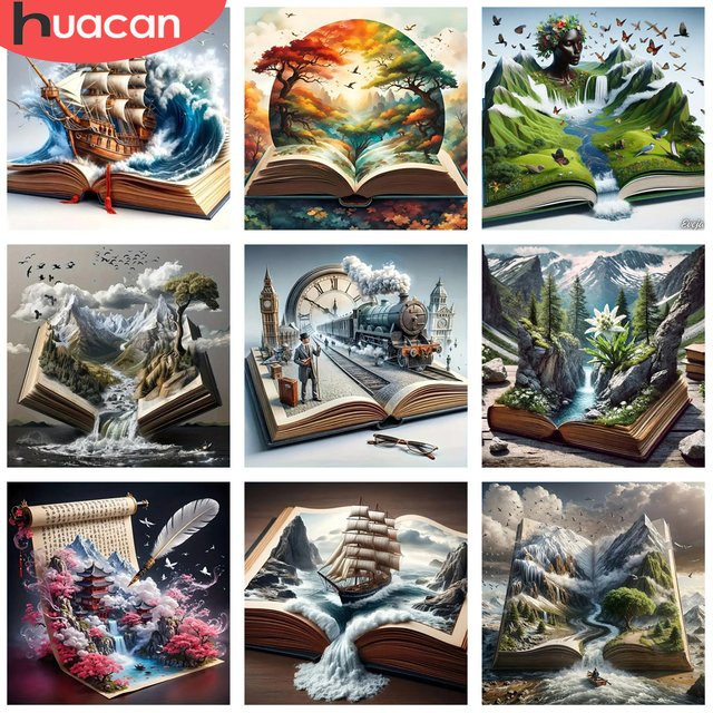 HUACAN Diamant-Mosaik Set 5D Meereslandschaft Wandkunst zur Dekoration - Bild 1