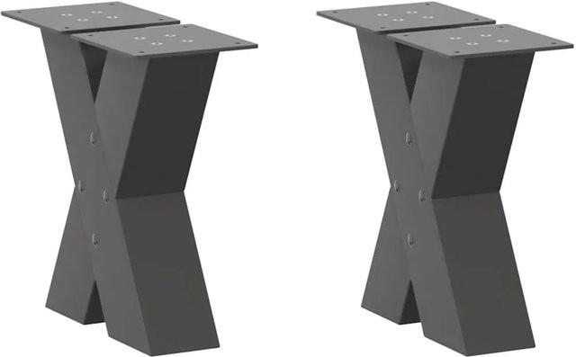 vidaXL Couchtischbeine X-Form aus Stahl in Anthrazit, 2 Stück, B/T/H: 40 x 30 x 31 cm - Bild 1