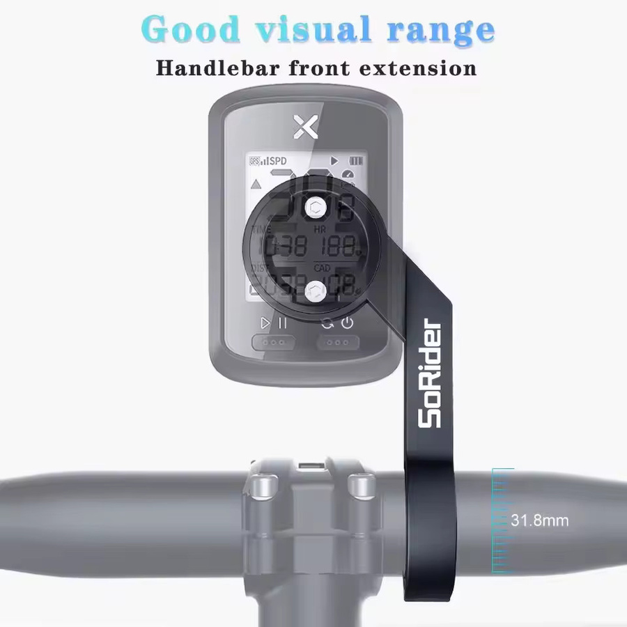 Bkptx BiKe Computer Halterung für Lenker in Schwarz, kompatibel mit Edge 540 530 830, IGPSPORT, XOSS G und Magene sowie CYCPLUS GPS Kilometerzähler - Bild 3