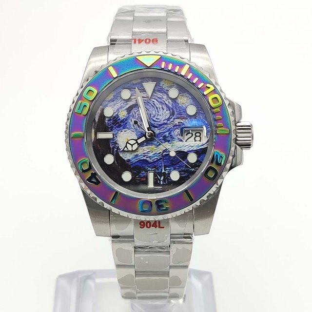 PARNSRPE Armbanduhr Edelstahl, Automatik, 40 mm, Keramik, Silber, Herren - Bild 1