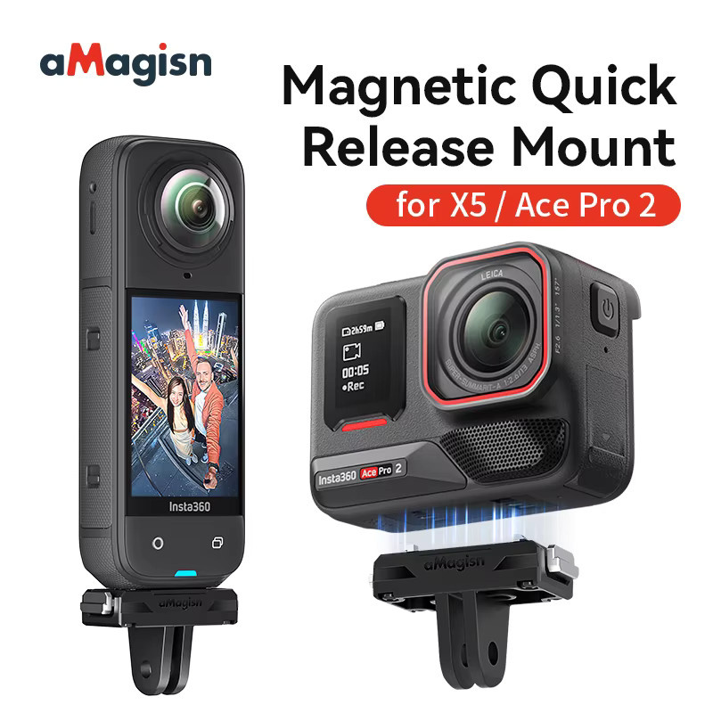 Magnetische Adapter Halterung für Insta360 X5, Ace Pro 2 und Insta360 Ace in Schwarz, Quick Release Halterung und Verlängerung als Zubehör für deine Action Kamera - Bild 6