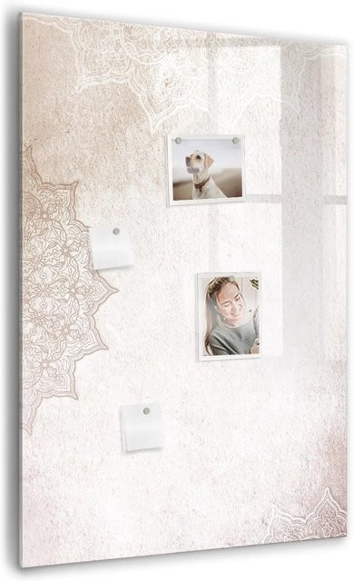 Tulup Magnetische Glastafel Mandalas, Beige, B: 100 cm, H: 70 cm - Bild 1