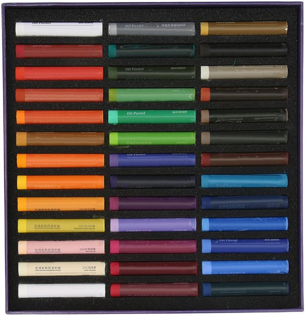 39-teiliges Ölpastell-Set von Wosawe outdoor sports in Blau und Multicolour mit weicher Textur und Perlmutt-Effekt - Bild 1