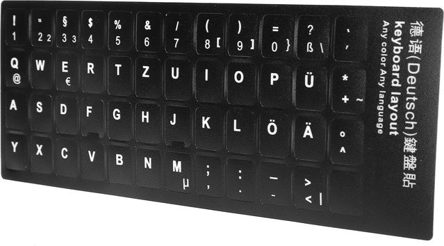 mfySpace Deutsche Tastaturaufkleber für Desktop-Computer und Laptop in Schwarz - Bild 1