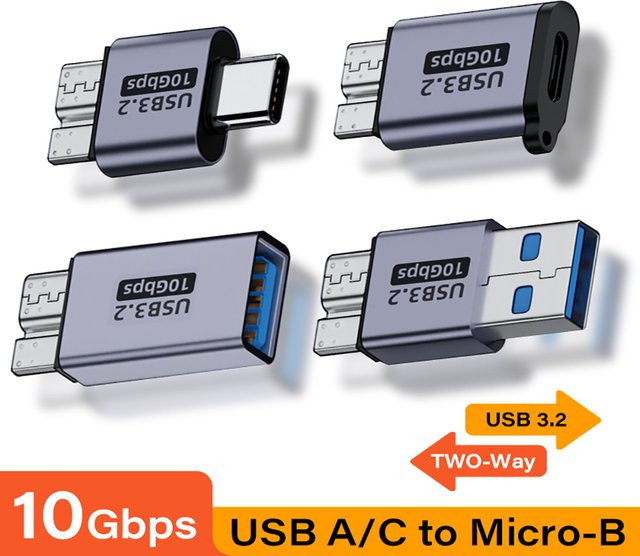 Samsung USB C auf Micro B Adapter in Grau für externe Festplatten und Laptops - Bild 1