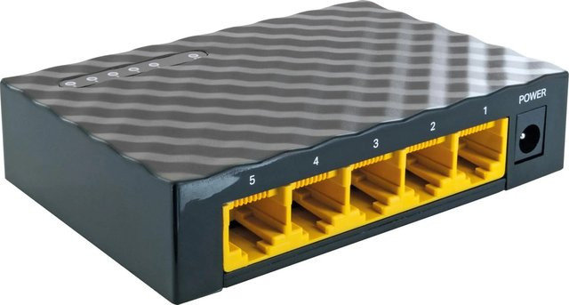 Schwaiger Netzwerkswitch mit 5 Ports und 1000 Mbit/s in Schwarz - Bild 1