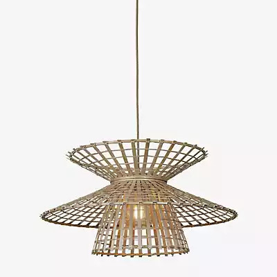 Good & Mojo Machu Picchu Pendelleuchte aus Bambus in Beige im Boho-Design - Bild 1
