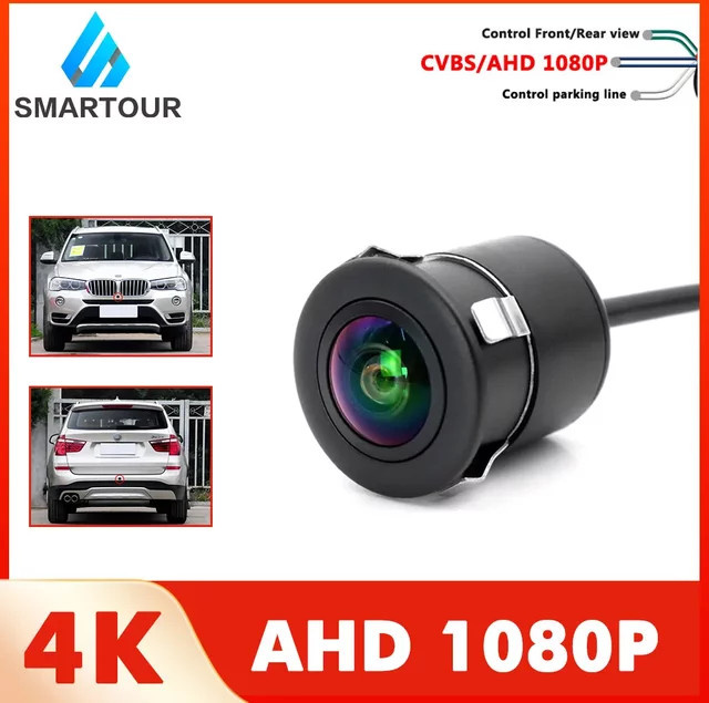 Smartour AHD 1080P Auto-Rückfahrkamera mit 18,5 mm CCD-Sensor, 180 Grad HD-Weitwinkel und Nachtsicht in Schwarz - Bild 1