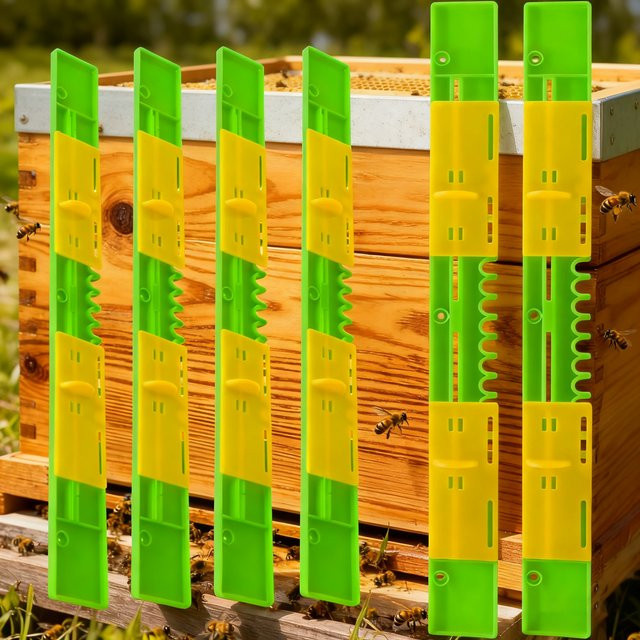 6er-Set YTYIN Bienenstock-Eingangsschutz aus Kunststoff mit verstellbarer Doppelschiebetür zur Schädlingsbekämpfung - Bild 1