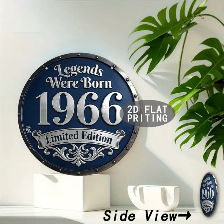 CIFBUY Metallschild aus Aluminium in Blau, Retro Vintage Wandkunst für Innen und Außen, quadratisch, B/H: 20,0 x 20,0 cm - Bild 5