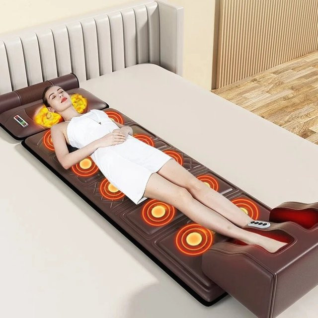 OUCEY Elektrische Massagematte mit Infrarot-Heizung und Vibration zur Ganzkörper-Entspannung und Schmerzlinderung - Bild 1
