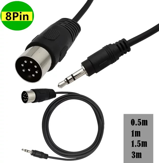 BSN Audio-Adapterkabel DIN 8-Pin auf 3,5mm Klinke in Schwarz - Bild 1