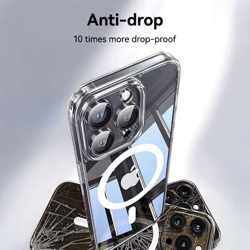 Joyroom Magnetische Hülle für iPhone 16 Pro Max und iPhone 15 Pro, transparente Magnetabdeckung mit kabelloser Ladefunktion und Anti-Gelb-Effekt - Bild 4