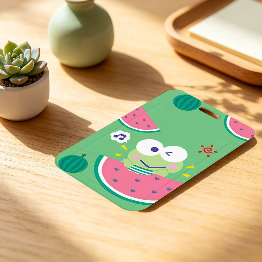 Kawaii K-Keroppi Ausweishalter mit Etui in Grün aus Kunststoff für Schule und Büro - Bild 2