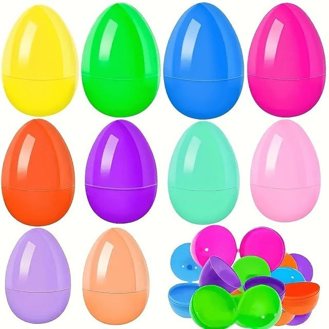 12 Stück leere Plastikeier von BC Pet Supplies in Mehrfarbig für Ostern und Bastelprojekte - Bild 1