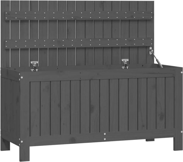 vidaXL Gartentruhe aus Kiefer Massivholz in Grau, B/T/H: 115 x 49 x 60 cm - Bild 1