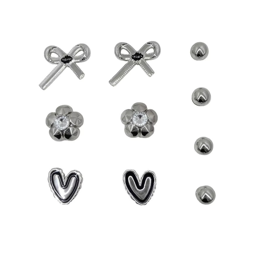 Herzschleife Blumen Charms, ABS, Diamant, 10 Stück - Bild 3