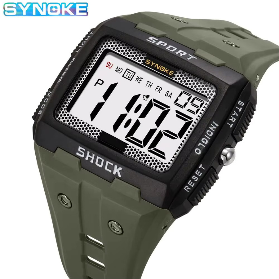 Synoke Digitaluhr, Kunststoff, Silber, Herren, wasserdicht - Bild 2