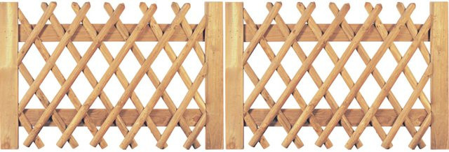 T & J Jägerzaun Doppeltor aus Nadelholz in Braun, Breite: 300 cm, Höhe: 100 cm - Bild 1