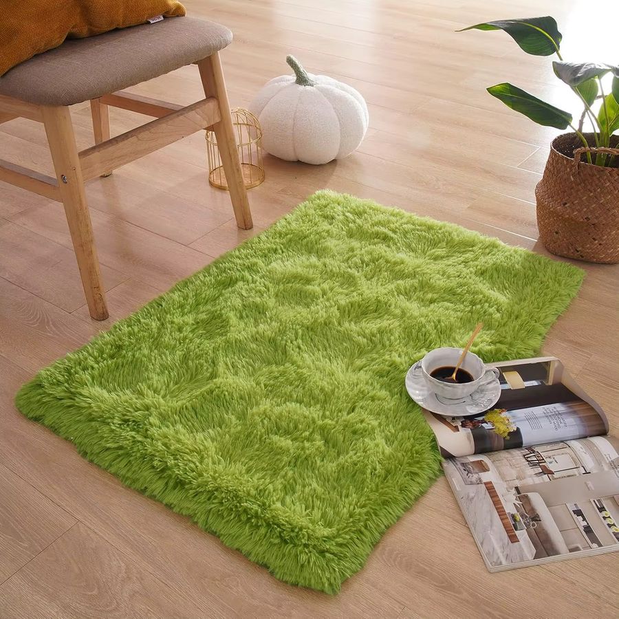 VIKAMA Moderner zotteliger Teppich in Grau, weich und flauschig für Eingangsbereich, Küche oder Kinderzimmer - Bild 1