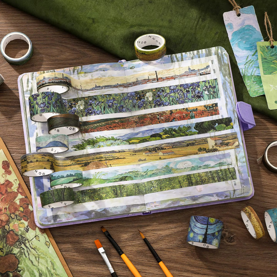 18 Bände Washi Tape Set mit europäischen Landschaften im Retro Ölgemälde-Stil, Multicolour Papierband für DIY Scrapbook und Dekoration - Bild 3