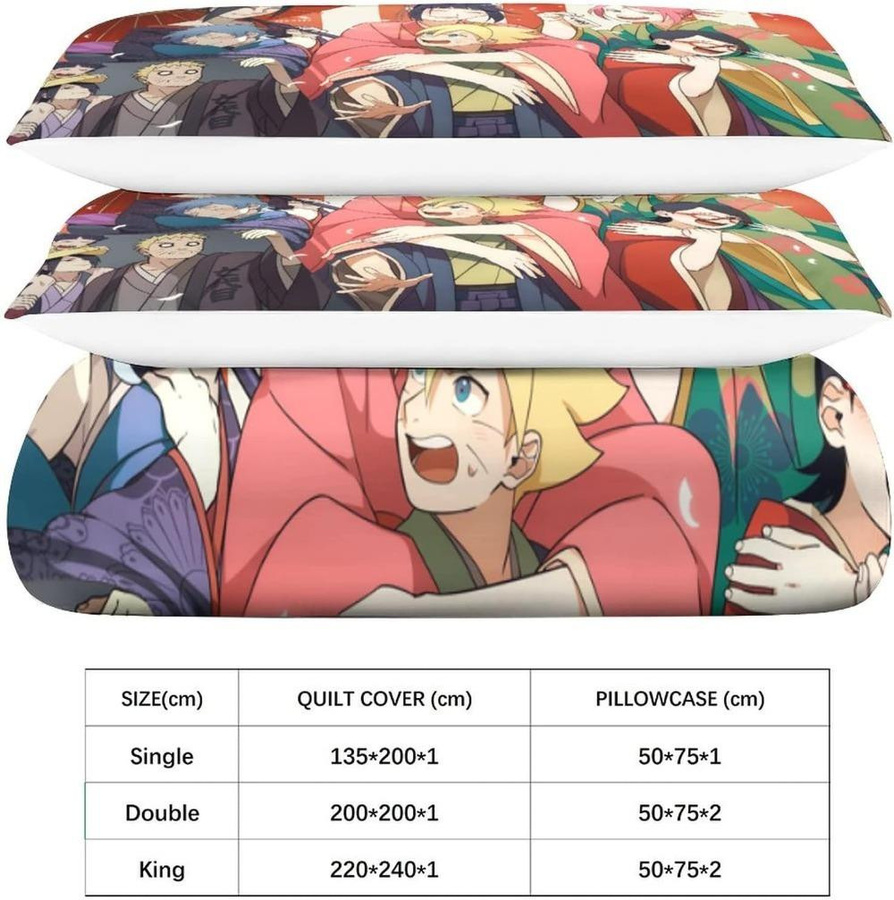 JMG Household Supplies Naruto Anime Mikrofaser Bettwäscheset mit Reißverschluss, 3-teilig, B: 90 cm, L: 200 cm - Bild 2