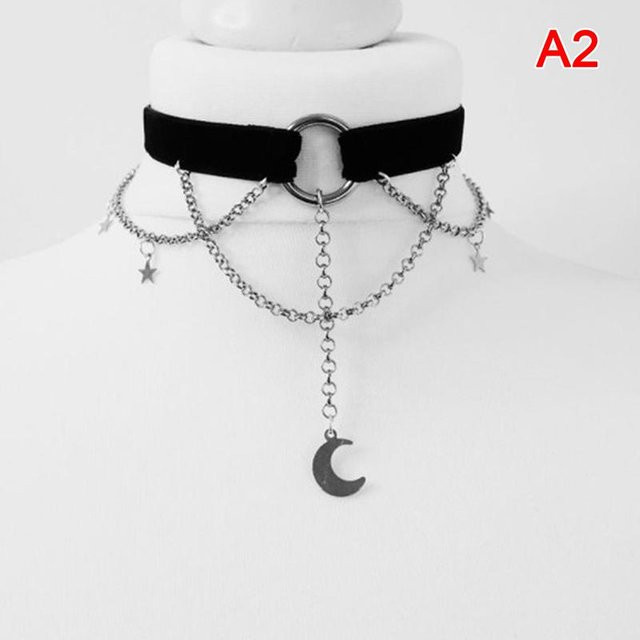 Neway Jewelry Factory Halskette, Samt, Schwarz, Mond, Damen - Bild 1