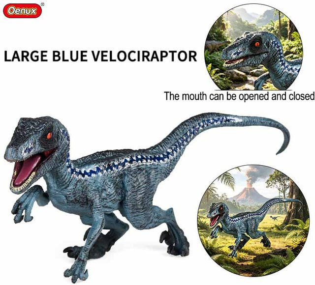 Oenux Jurassic Dinosaurier-Modell, Actionfiguren, Indominus Rex, Mosasaurus, Blue Velociraptor - Bild 1