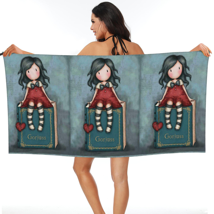 Gorjuss Santoro Strandtuch von Suzanne Woolcotts aus weißer Mikrofaser, schnelltrocknend und saugfähig, B: 40 cm, H: 60 cm - Bild 4