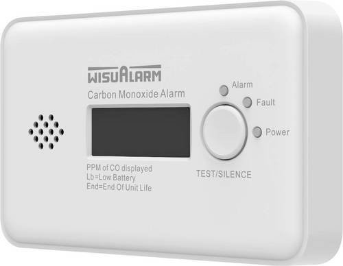Wisualarm DHI-HY-GC20D-R8 Kohlenmonoxid-Melder, vernetzbar und batteriebetrieben, Farbe: Weiß - Bild 1