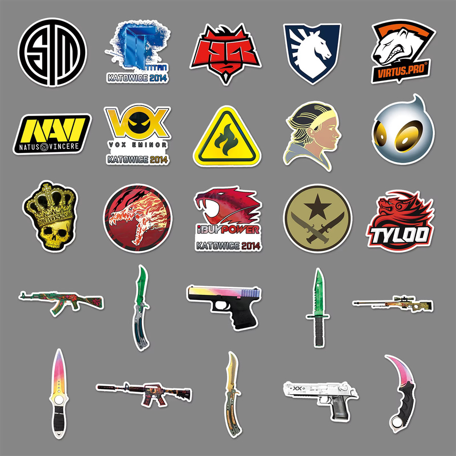 FANLU CS GO Aufkleber, 52-teiliges Set, Graffiti Wasserdicht - Bild 4