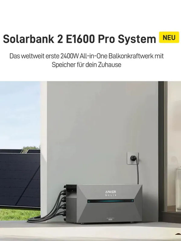 Anker SOLIX Solarbank E1600 Pro 2 Balkonkraftwerk mit 1,6 kWh Speicher und 2000W Wechselrichter All-in-One Stromspeicher - Bild 5