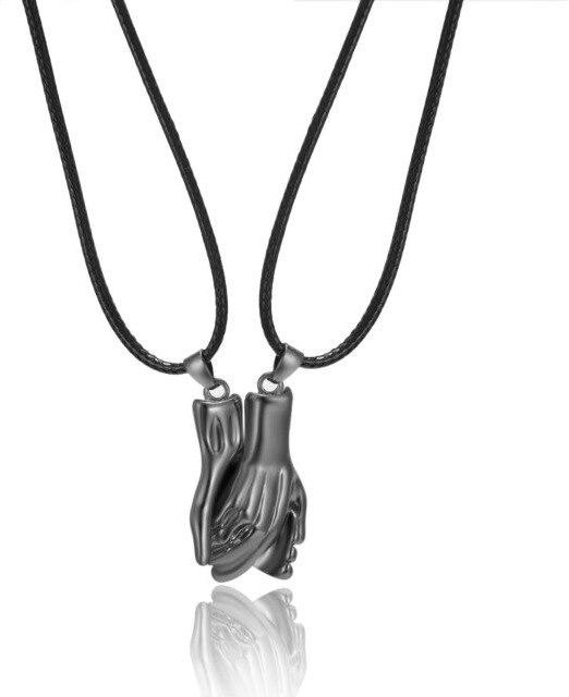 YIRAN Jewelry Halskette, Herz Magnet, Unisex, Schwarz - Bild 1