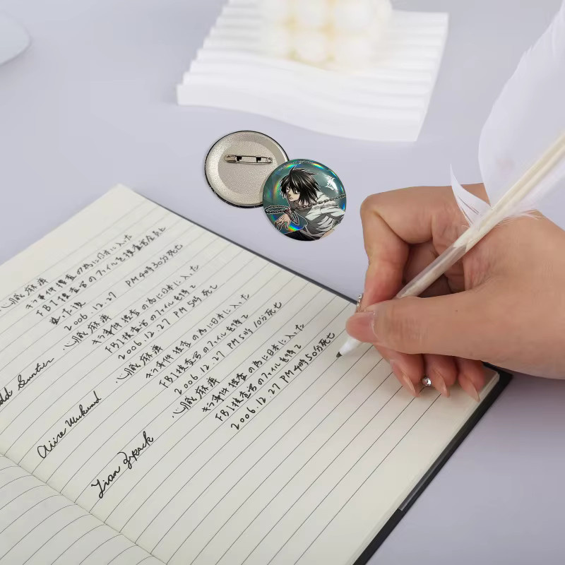 Death Note Anime Notizbuch mit Federstift in Schwarz aus Kunstleder mit Hardcover und linierten Seiten - Bild 5