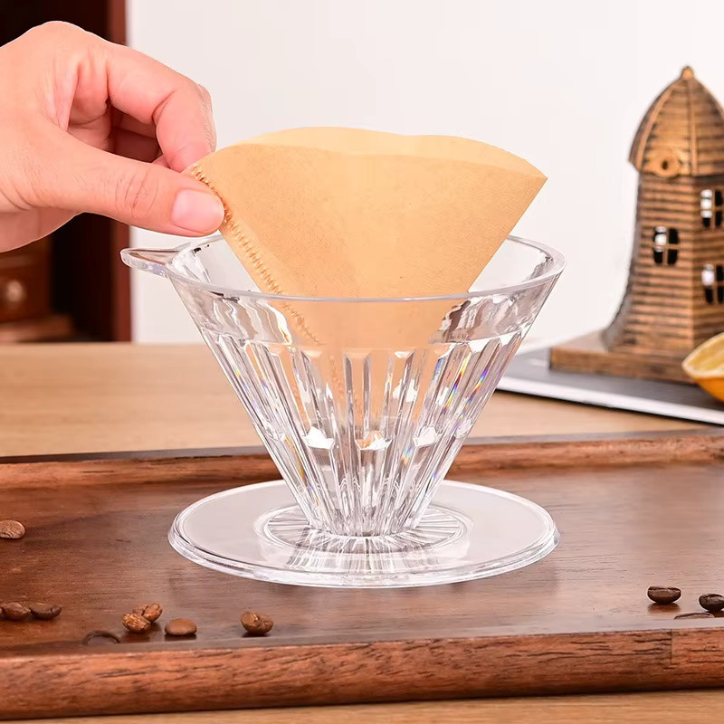 OANKR Kaffee-Dripper Pour-Over Kaffeebereiter aus Acryl in Grau Transparent - Bild 2