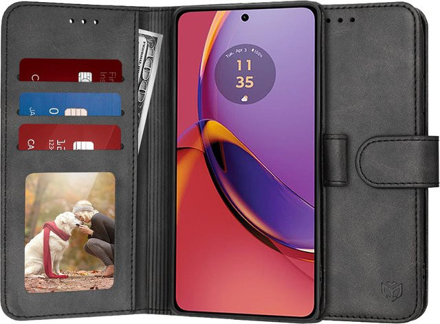 Techsuit Diary Book Hülle für Motorola Moto G84 in Schwarz - Bild 1