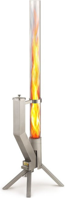 GARDENFLARE Feuerrohr aus Edelstahl und Glas in Silber für Outdoor-Bereiche - Bild 1