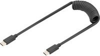 Digitus USB-C auf USB-C Spiralkabel Schwarz 1 m - Bild 1