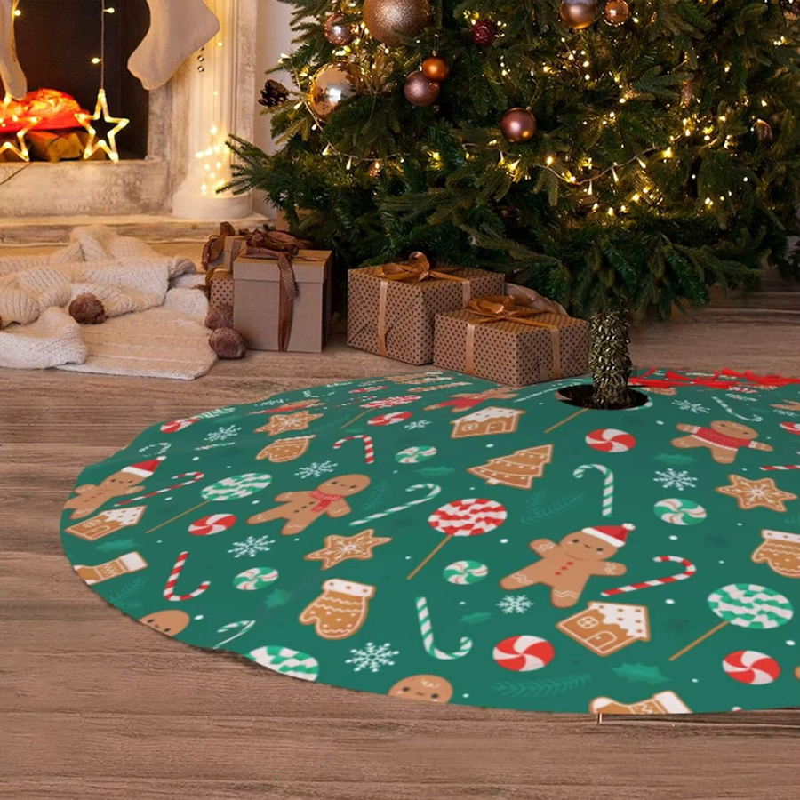 VIKAMA Santa Elch Weihnachtsbaum Rock für Indoor und Outdoor als dekorative Matte zur Weihnachtsdekoration - Bild 2