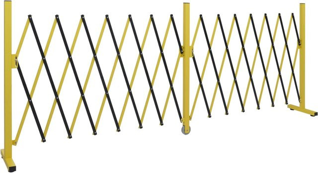 PROREGAL Alu Absperrgitter ausziehbar Scherengitter Zaun Schutzgitter Gelb-Schwarz H: 103 cm, B: 400 cm - Bild 1