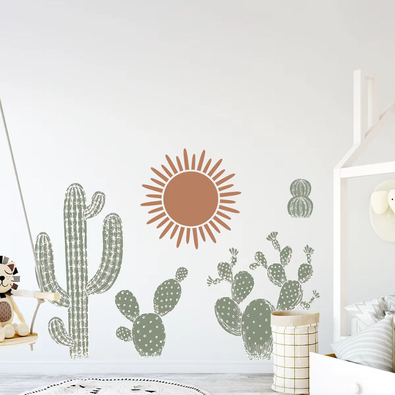 BRUP Boho Wandtattoos mit süßem Kaktus Motiv für Kinderzimmer und Wohnzimmer abnehmbare Wandaufkleber - Bild 2