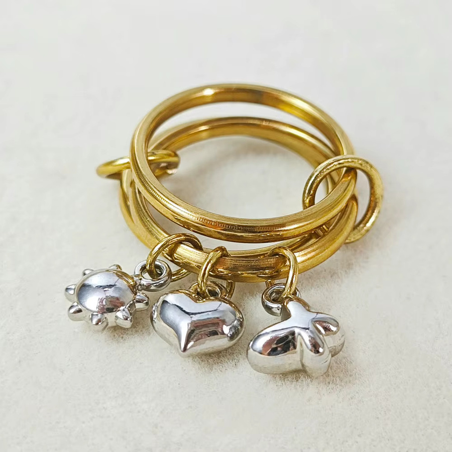ZHOUYANG Ring Set, Edelstahl, Bicolor, Damen - Bild 4
