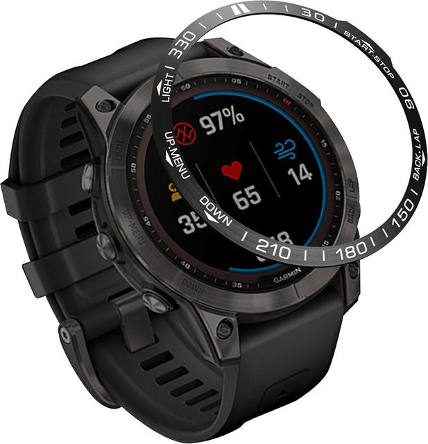 ZENHEO Lünettenring für Garmin Fenix 7/7S/7X Pro, Edelstahl, Blue White - Bild 1