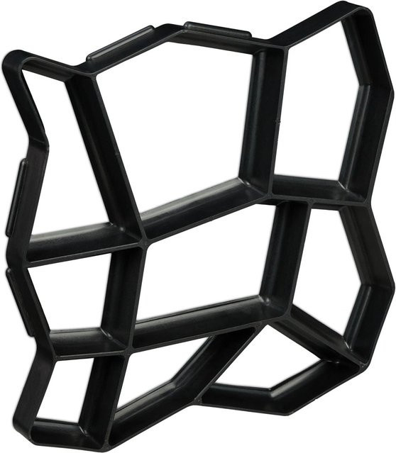 Relaxdays Gehwegform im 2er Set aus Kunststoff in Schwarz, B/T/H: 42 x 42 x 4 cm - Bild 1