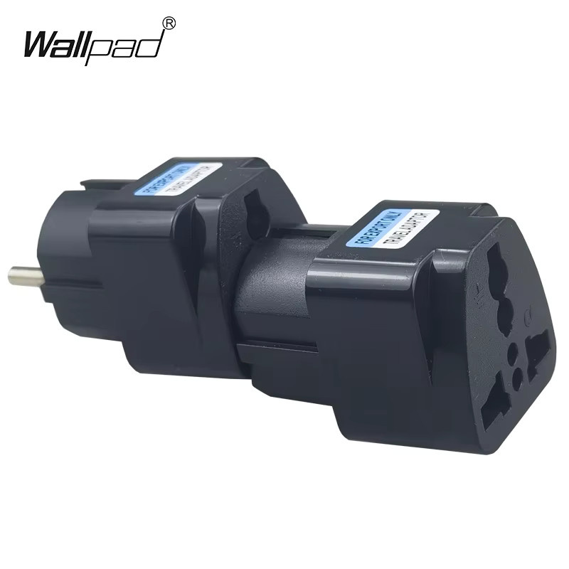 Universeller Reiseadapter Schwarz für EU-Stecker mit Anschlüssen für AU, UK, USA, KR, RU und Frankreich - Bild 2