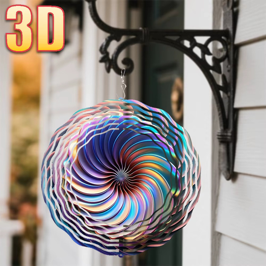 CIFBUY 3D Holographischer Muschel-Spinner als doppelseitiges Hängeornament in Multicolour, Durchmesser: 25,5 cm - Bild 2