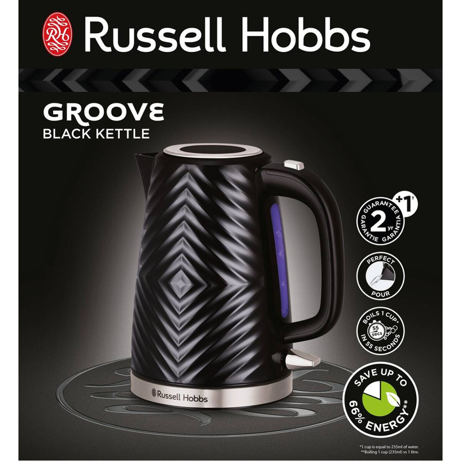 Russell Hobbs Wasserkocher aus Edelstahl in Schwarz und Silber mit 1,7 l Fassungsvermögen - Bild 3